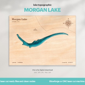 Lake House Decor: Morgan Lake Topographic Map, Laser Cut File (Digital Download)