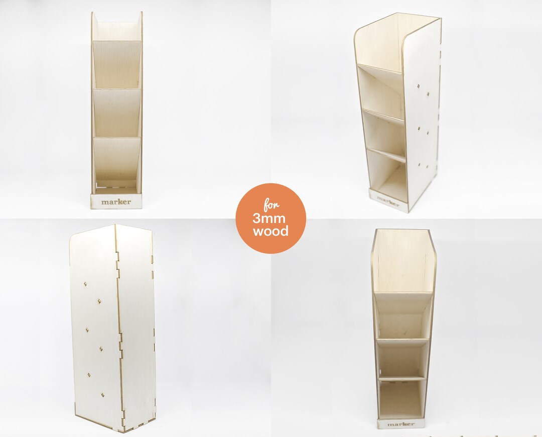 Stand up Organizer, Marker Pen Display Stand Organizer, Laser Cut File