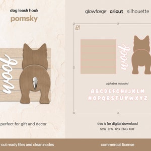 Pomski Dog Leash Hook SVG: Laser Cut File (Digital Download)