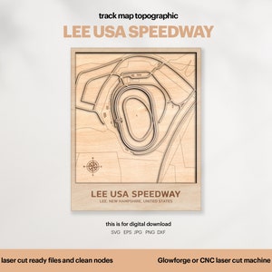Racetracks kaarttopografie, USA Speedway-kaartbestand, Famous Circuit Racing Track, 3D Wood Track Maps, Xtool, DIGITALE DOWNLOAD