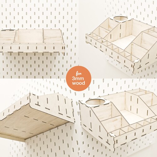 Pegboard Accessories Box Organizer Laser Cuting File Etsy
