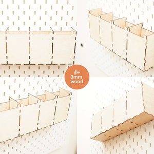 Pegboard Accessories 4 Set Box Organizer Laser Cuting File, Glowforge, Digital File, For 3mm Wood