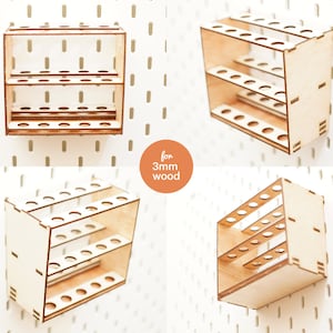Pegboard Accessories Marker Holder Organizer Laser Cuting File, Glowforge, Digital File, For 3mm Wood