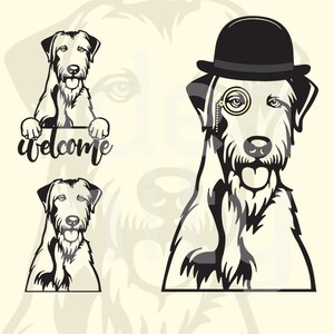 Irish Wolfhound Face SVG: Dog Breed Sign, Laser Cut File (Digital Download)