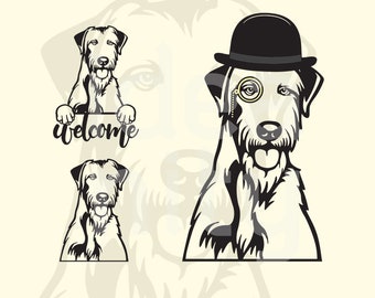Irish Wolfhound Face SVG: Dog Breed Sign, Laser Cut File (Digital Download)
