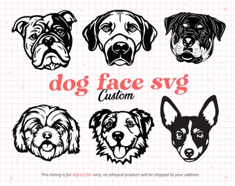 Custom Dog Face SVG, Drawing Photo Dog, Cut File, Personalized Gift, Pet Portrait, Line Art, Wall Art Decor, Pet Vector, DIGITAL DOWNLOAD