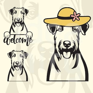 Airedale Terrier SVG: Dog Breed Face, Laser Cut File