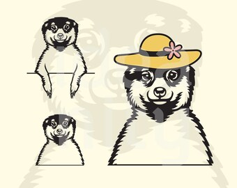 Meerkat Face SVG: Peeking Clipart, Laser Cut File