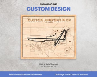 Custom Airport Map SVG: Multilayer Aviation Wall Art (Digital Download