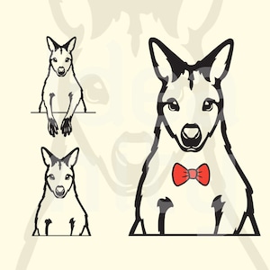 Känguru Gesicht SVG, Peeking Känguru Gesicht Clipart, Känguru Silhouette, Shirt Design, druckbare Kunst, Cricut, Laser Cut File, Glowforge