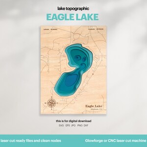 Eagle Lake Minnesota Map: 3D Topographic Wood Decor (Digital Download)