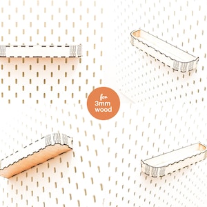 Pegboard Rounded Shelf: Laser Cut File for Glowforge (3mm Wood)