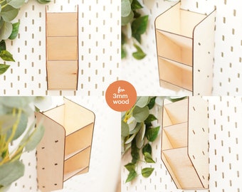 Pegboard Pen Holder: 3mm Wood Laser Cut File (SVG & DXF)
