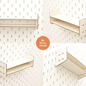 Pegboard Shelf Organizer Laser Cuting File, Glowforge, Digital File, For 3mm Wood