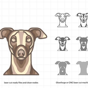 Lévrier italien multicouche chien Mandala SVG, Mandala Wall Art, fichier multicouche 3D, visage de chien personnalisé, décoration murale maison, TÉLÉCHARGEMENT NUMÉRIQUE