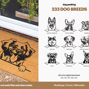 233 Dog Peek SVG, Dog Peeking, for Laser Cut, Glowforge, Cricut, Silhouette, and Print