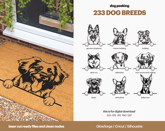 233 Dog Peek SVG, Dog Peeking, for Laser Cut, Glowforge, Cricut, Silhouette, and Print