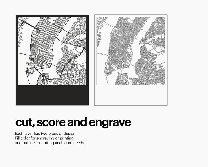 Download Glowforge New York Layered City Map Svg File City Map Wall Art Map Wall Decoration Multi Layered Street Map Laser Cut File Art Collectibles Digital Puzzles Design Media De