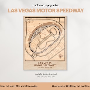 Racetracks kaart topografie, Nevada track kaart SVG, beroemde circuit racecircuit, 3D houten track kaarten, Glowforge, digitale DOWNLOAD