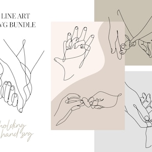 Line Art Holding Hand Bundle SVG, Line Art für Wandrahmen, Haltende Hand Wandkunst, Line Poster, moderne minimalistische Kunst