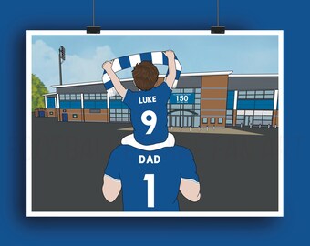 Personalised Chesterfield Family Print – SMH Group Stadium Football Art – Custom Fan Gift Poster