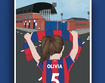 Crystal Palace Gifts - Personalised Selhurst Park Stadium Print - GIRL - Best Daughter gift - The Eagles - Crystal Palace Wall Art Print