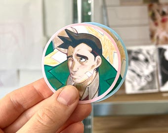 Ace Attorney Phoenix Wright Dick Gumshoe Fanart Sticker Aufkleber Zeichnung Digitale Zeichnung