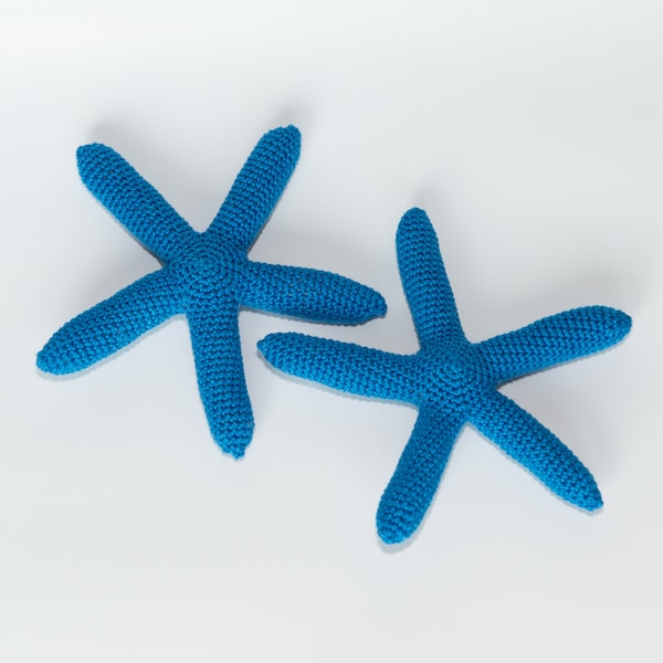 Blue Starfish Crochet Pattern PDF, Amigurumi Star, Baby Rattle, Toys for Babies and Toddlers, Grab Toy, Easy to Crochet