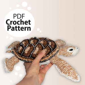 Green Sea Turtle Crochet Pattern, Amigurumi Turtle