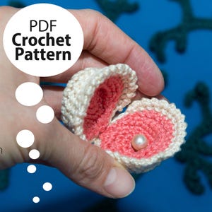 Shell with Pearl Crochet Pattern, Amigurumi Mussel with Pearl, Marine Animal, Underwater Animal, Marine Creature, Manual for DIY Sea Life