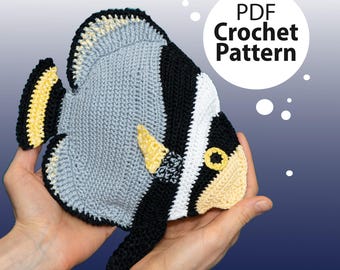 Batfish Crochet Pattern, Amigurumi Fish, Toys for Kids, Underwater Animal, Reef Fish, Coral Fish, Tropical Fish, big Fish, Diver's Darling