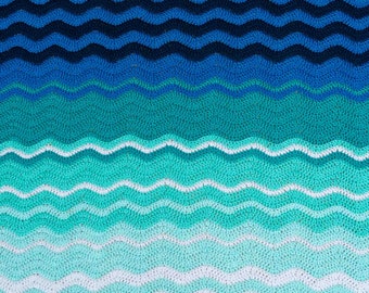 Baby blanket beach crochet pattern, baby blanket ocean instructions, crochet crawling blanket, summer blanket wave pattern, DIY blanket gift