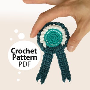 Crochet pattern tuning bow hobby horse, tutorial, rosette game horse,  instruction winning bow single rosette, make your double rosette