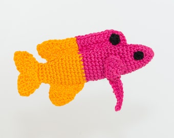 Fisch Häkelanleitung, bunter Rifffisch, Amigurumi Königs-Feenbarsch, Maritime Dekoration, Tier für ein gehäkeltes Aquarium, DIY Spielzeug