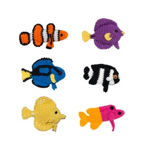 Fish Sets - 6 Amigurumi Crochet Patterns, Colorful Tropical Fishes