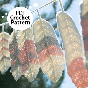 Boho Feder Girlande Häkelanleitung, Anleitung Dekoration Vogelfedern, DIY Wandbehang,