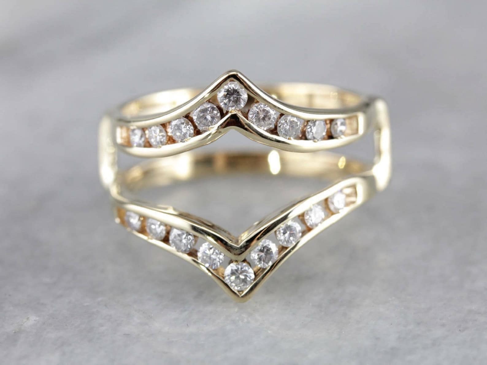 1.00ct Solitaire Enhancer Wrap Wedding Band 14k Gold Over For Etsy