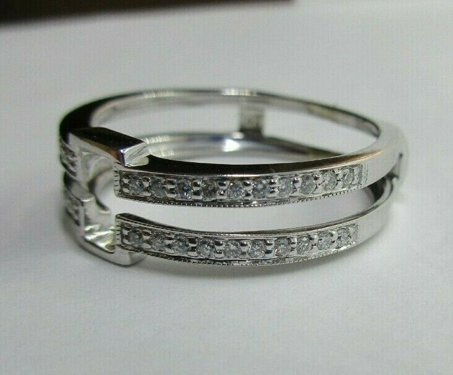 Enhancer Guard Ring 925 Sterling Silver 14k White Gold Finish Etsy