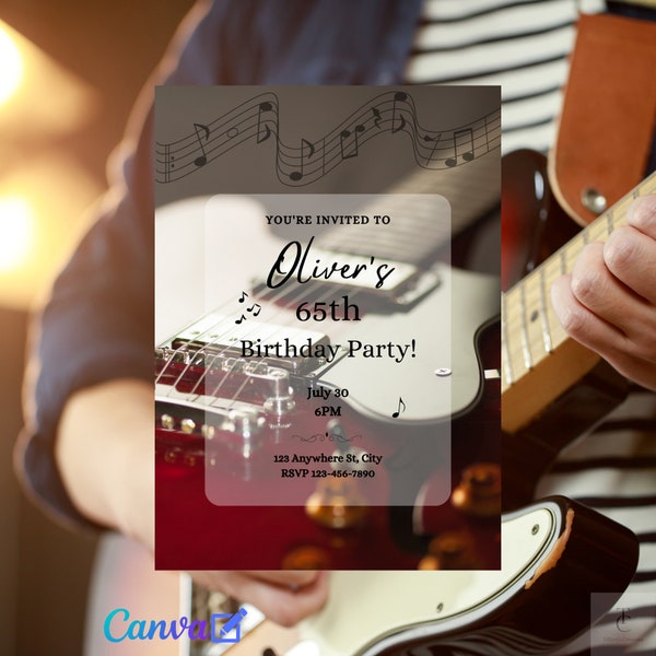 Guitar Invitations Etsy