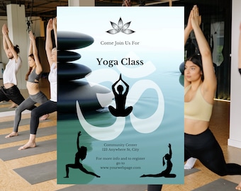 Yoga Class Invitation Template: Editable DIY Printable (Canva)