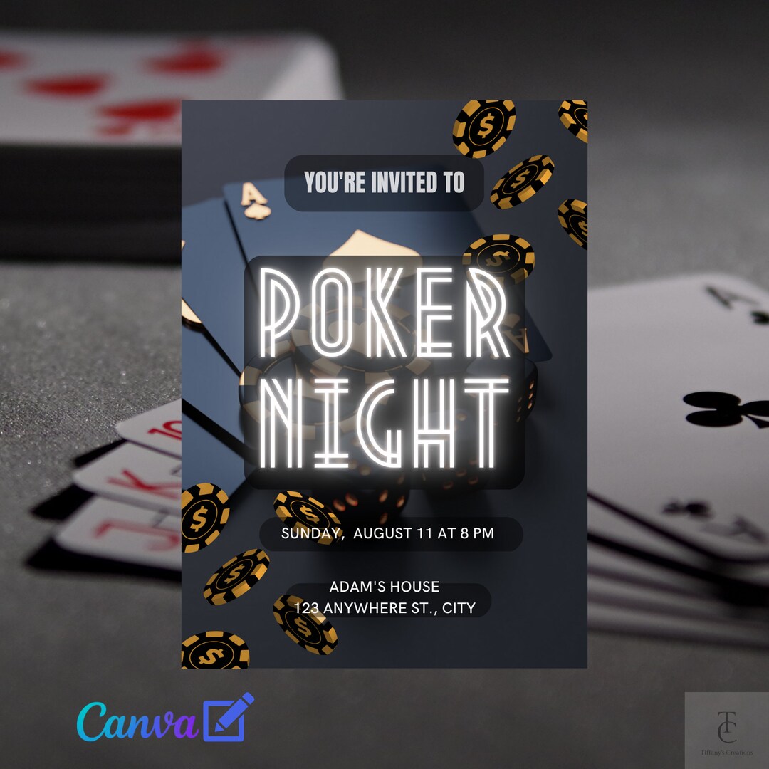 Poker Game Guys Night Party Instant Download Digital Etsy