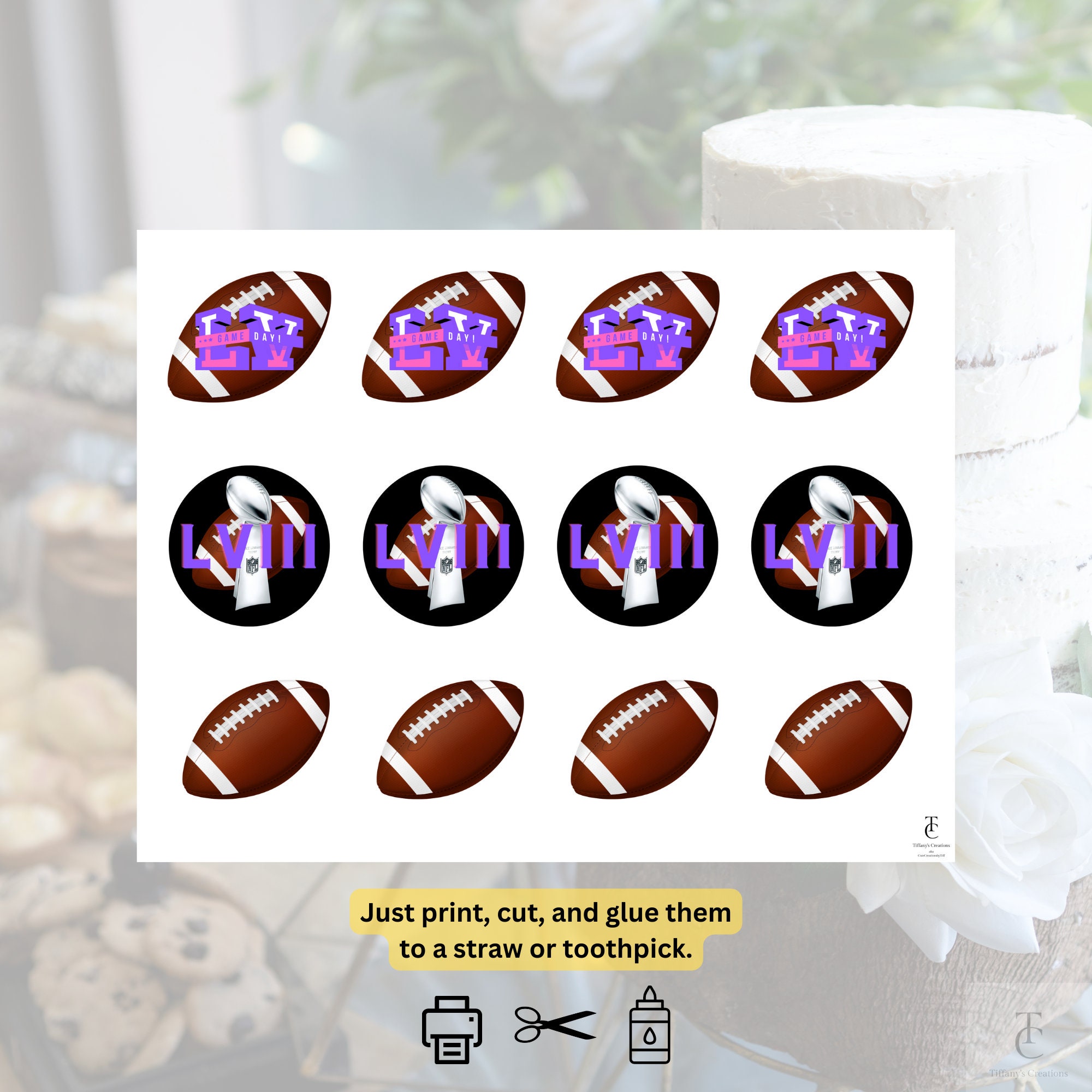Cupcake-Topper Mit Fußballmotiv – 24 Stück, Für Jungen-Geburtstag, Rugby & Sport-Party