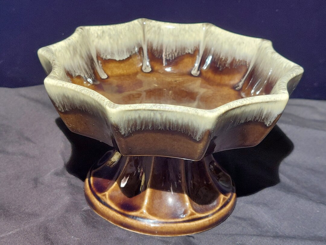 Vintage Hull Art Pottery Imperial Florist Ware F83 Olive Trimmed in