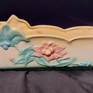 Vintage Hull Art Pottery - Pre-1950 Woodland - Pattern #W-14 - Matte-Finish Harvest Yellow - 10&quot; Window Box - 1949-1950