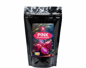 Poudre de pitaya rose | Fruit du dragon rouge 100 % pur | Naturel | Smoothies, desserts, confiseries, pâtisserie, décoration d'aliments, yaourts, flocons d'avoine