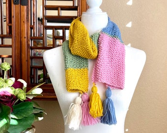 Knit Scarf, Scarf Women, Handmade Scarf, Knitted Scarf, Neck Warmer, Gifts for her, Christmas gift.