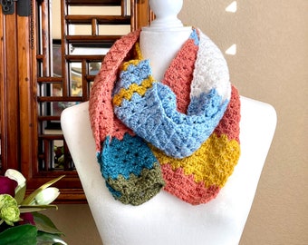 Knit Scarf, Scarf Women, Handmade Scarf, Knitted Scarf, Neck Warmer, Gifts for her, Cowl Scarf.