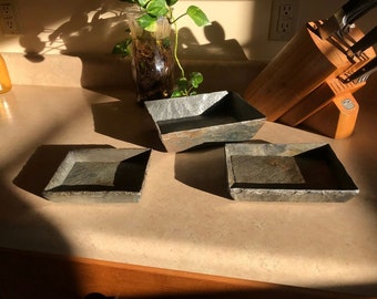 Vintage Weathered Slate Tray Set, French Quarter Decor