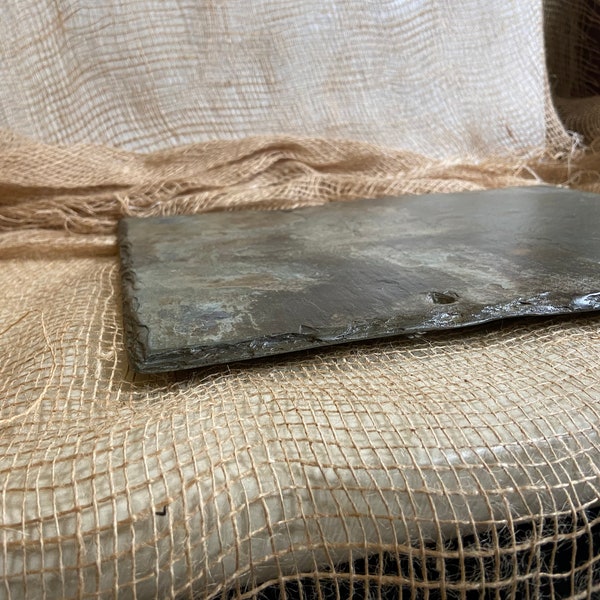 Vintage slate placemat and coaster set. Beautifully weathered roofing slate recovered from the New Orleans French Quarter.