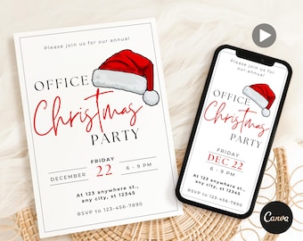 Work Christmas Party Invitation, Company Christmas Party Invite, Employee Christmas Party Invite, Xmas Party Invite, Christmas Lunch Invite
